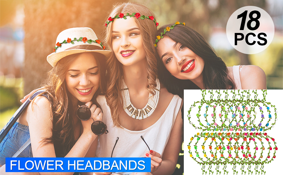 18PCS flower headbands