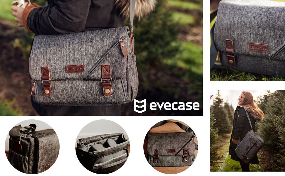 Evecase DSLR Gadget Bag, Large Water Resistant Shockproof