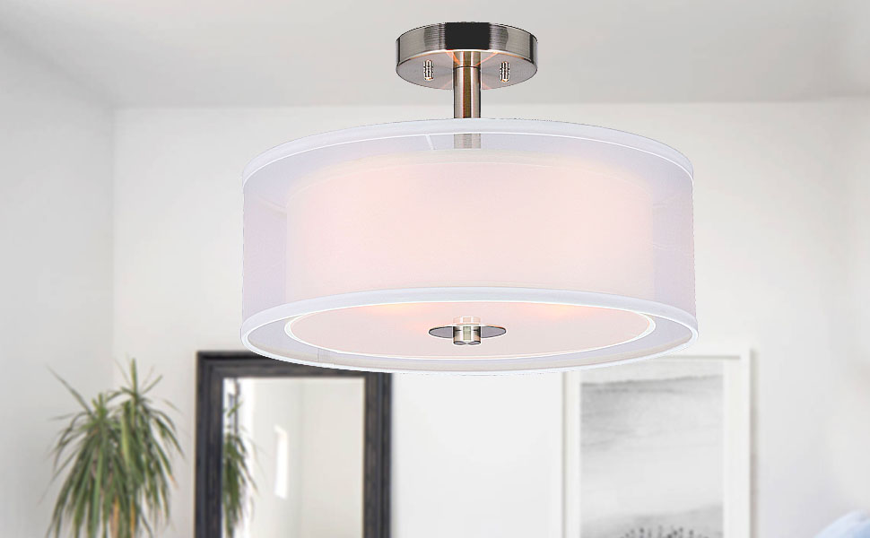 Xinbei Lighting Semi Flush Mount Ceiling Light 3 Light Close To