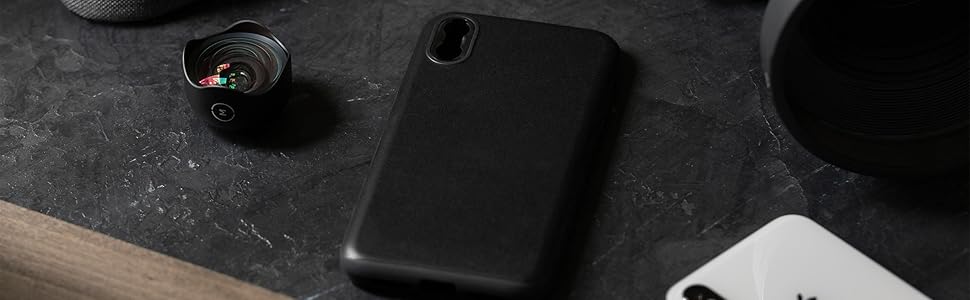 Rugged Case Black Leather iPhone X/XS Moment 