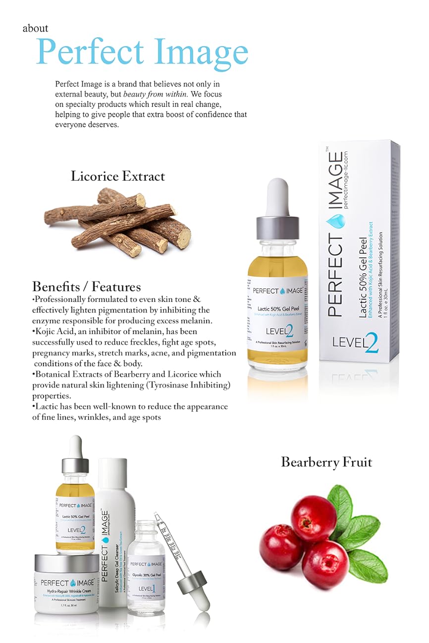 Lactic Acid 50 Gel Peel 1 oz Enhanced with Kojic Acid