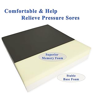 memory foam cushion support pressure sitting comfort relief layer chairs soft safety wheelchairs