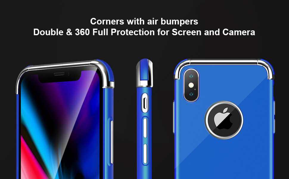 Meifigno iPhone Xs Max Case, 3 in 1 Hybrid Stylish Case