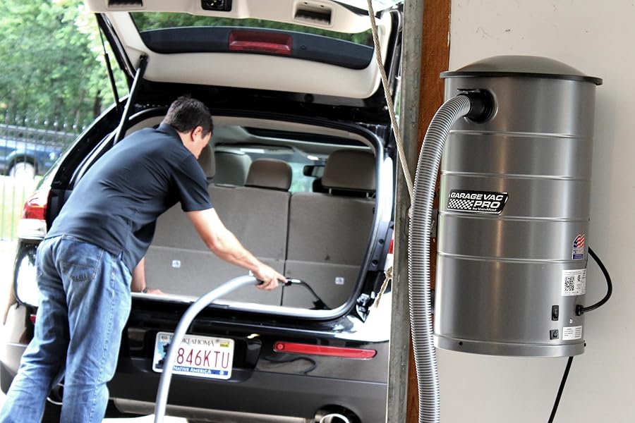 VacuMaid GV50PRO Wall Mounted Garage and Car Vacuum with 50 ft. Hose and Tools. Shop Dry