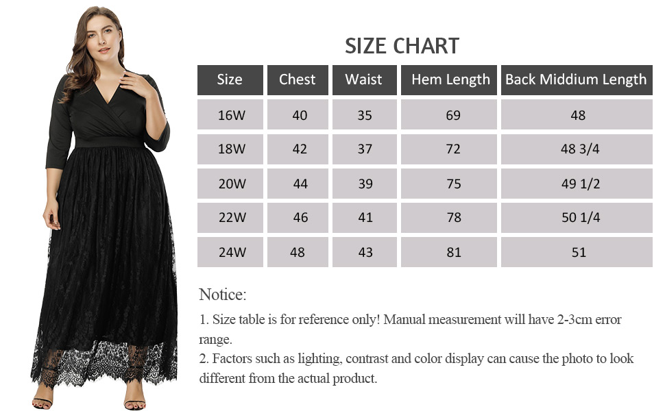 Amazon.com: Women's Plus Size Lace 3/4 Sleeves Evening Gown Party Long ...