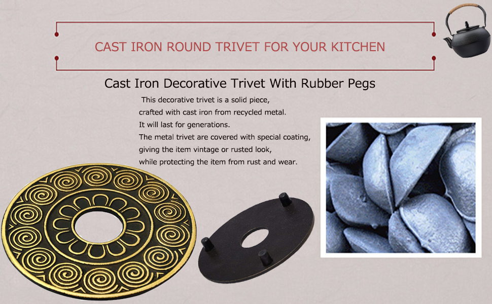 Amazon Com Beminh Trivet Cast Iron Decorative Trivet Mat Coaster