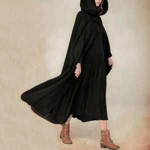 womens black hooded cloak