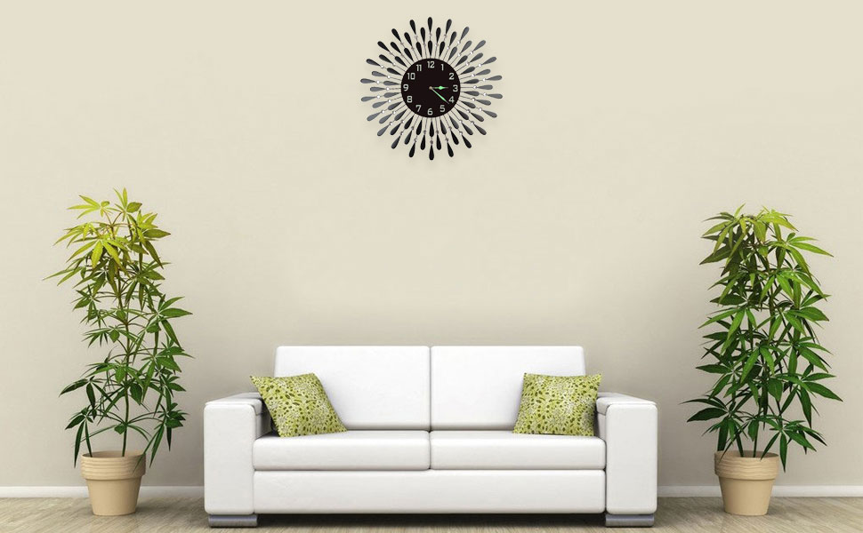 Black Drop Metal Wall Clock