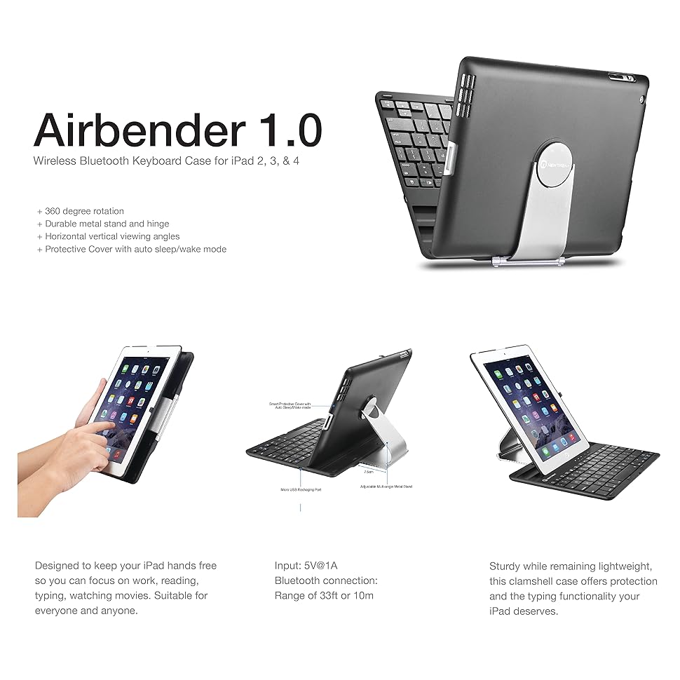 iPad Case, iPad Keyboard Case [NOT for iPad 5, iPad Air