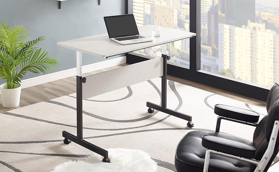Mr IRONSTONE Height Adjustable Desk 45.7" Mobile Computer