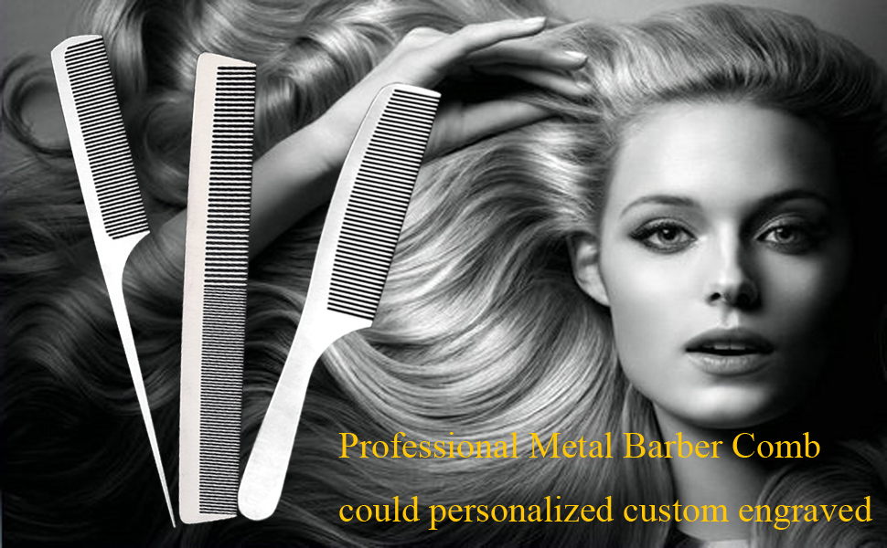 Amazon Com Ccbeauty Metal Professional Barber Comb Pack For Men