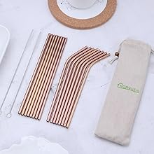 Copper 18-Piece Straws set