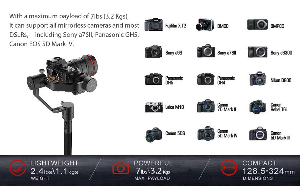 MOZA Air 3Axis Handheld Gimbal Camera Stabilizer+Dual