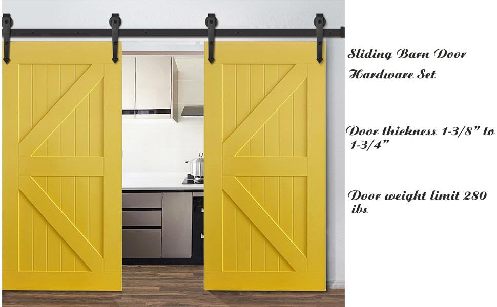 KNOBWELL 10 FT Double Sliding Barn Door Hardware Track Kit