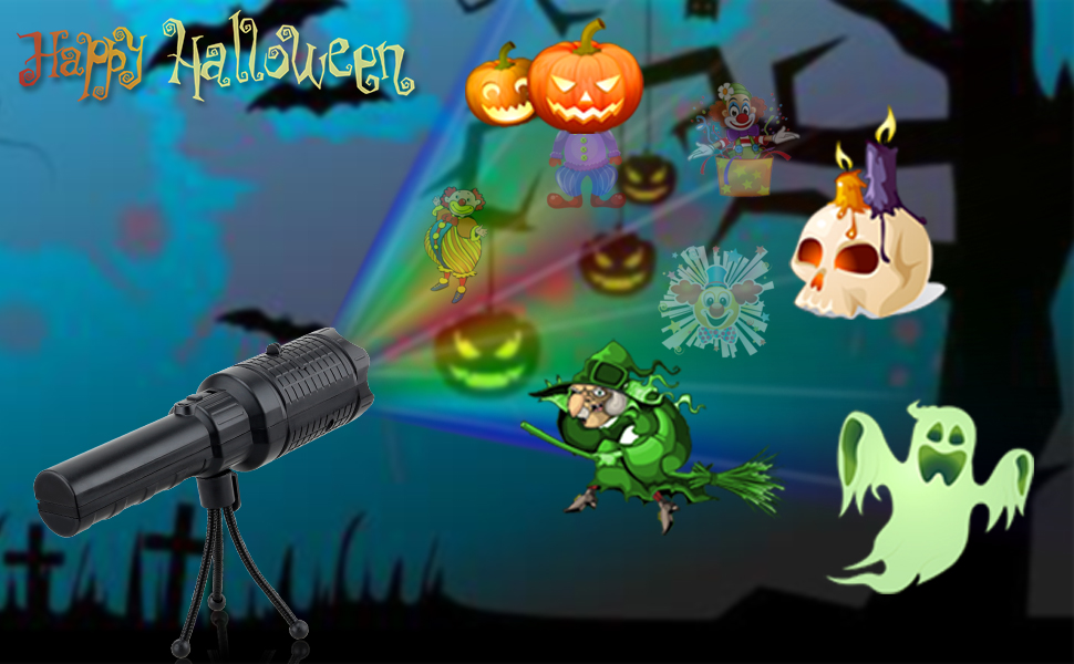 Ustopfre Halloween Projector Lights, 12 Slides Projection Holiday Lights and Tripod
