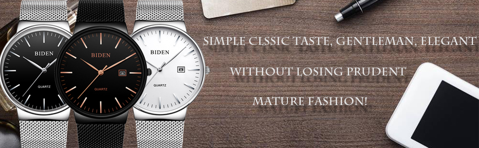 Amazon Com Mens Watches Black Stainless Steel Wrist Watch Analog Quartz Business Watches Waterproof With Mesh Band Watches