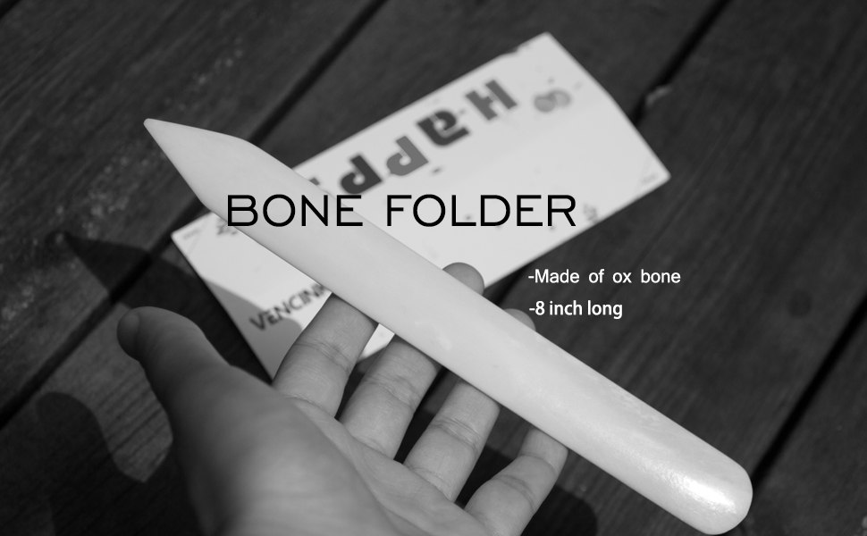Genuine Bone Folder, VENCINK 8 inch Real Bone Folder Natural Origami Paper Creaser