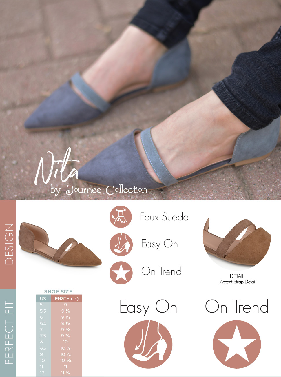 journee collection marlee women's pointed flats