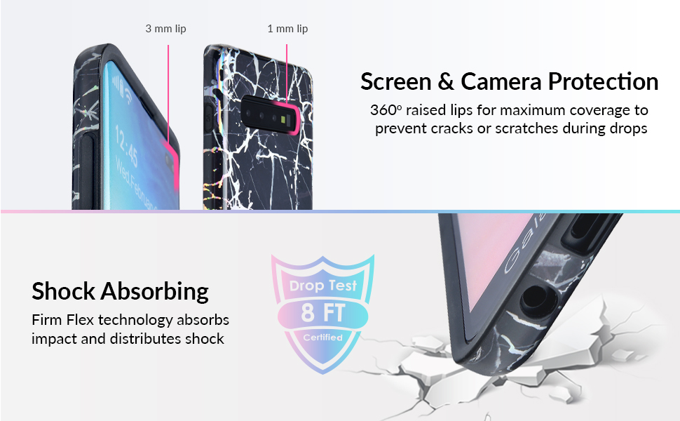 holographic black marble s10 case