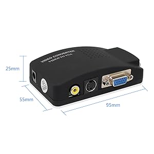 Video Signal transfer from Composite RCA/ AV / S-video to VGA, it can NOT be use reversally.