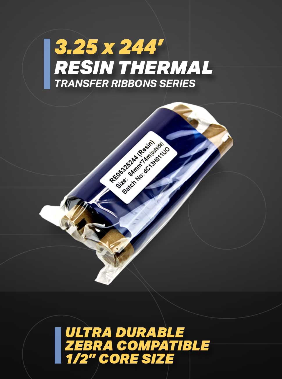 【ribbon ページです ロング 60cm×3個】 Amazon.com: 3.25 in X 244 Ft (84mm X 74m) - Thermal Transfer