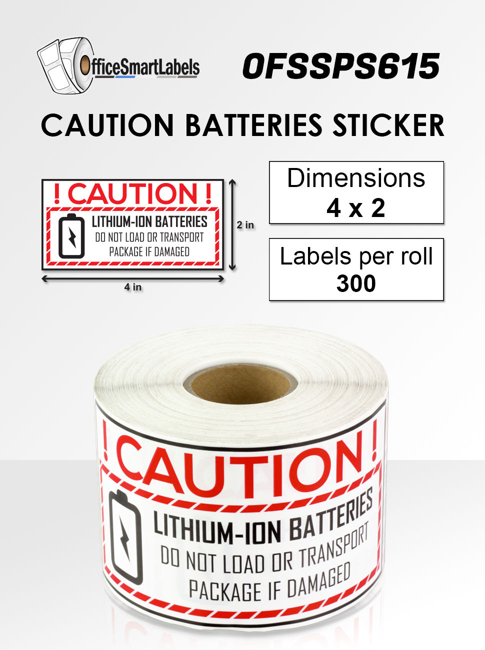 Amazon.com : Lithium-Ion Battery Warning Label, 4x2 inch for Lithium-Ion Transport, Shipping and ...