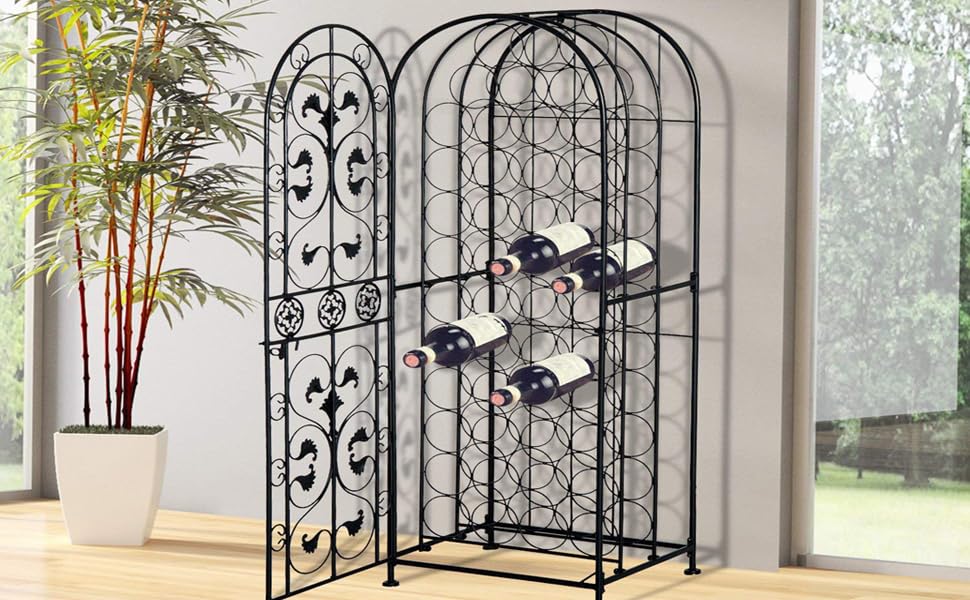 45Bottle Modern Wine Organizer Decorative Portable