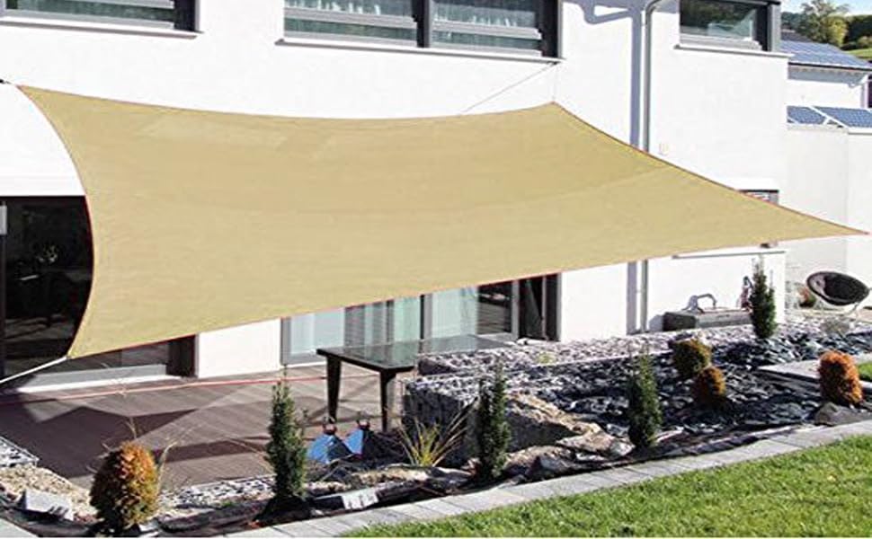 Amazon Com Outsunny Rectangle Outdoor Patio Sun Shade Sail