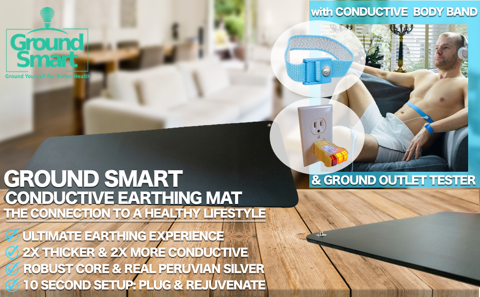 Earthing Mat Grounding Pad with Bonus Body Band & Outlet