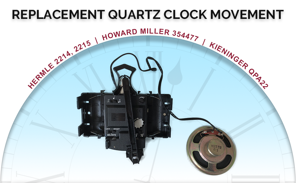 Replacement Battery Quartz Movement for Hermle 2214, 2215