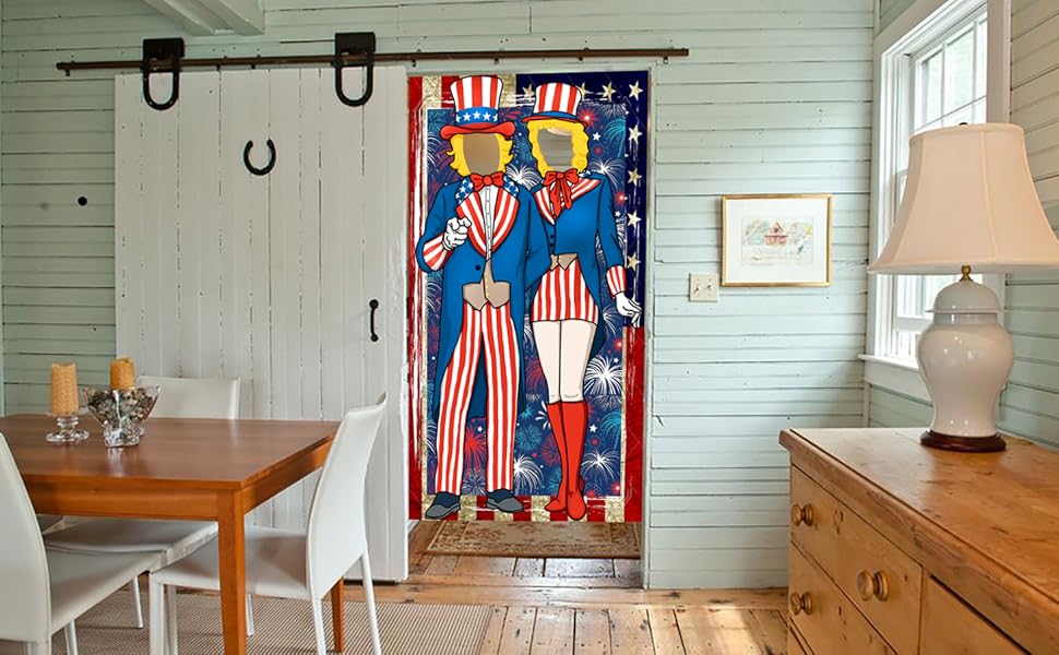 Amazon Com Patriotic Fourth Of July Uncle Sam Photo Door Banner