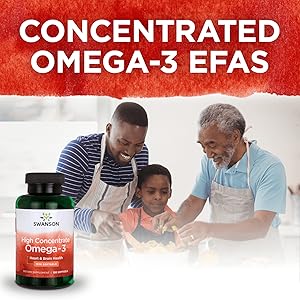 Swanson High Concentrate Omega-3 Fish Oil Supplement DHA + EPA