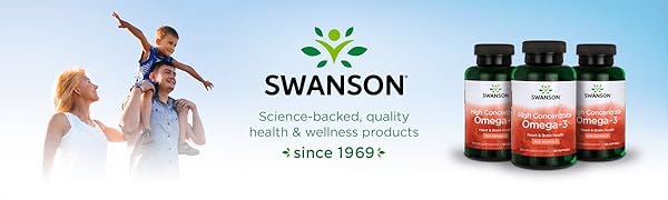 Swanson High Concentrate Omega-3 Fish Oil Supplement DHA + EPA