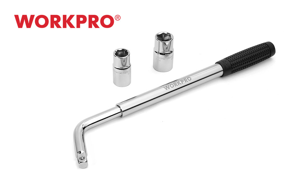 WORKPRO Telescoping Lug Wrench,Wheel Wrench with Standard