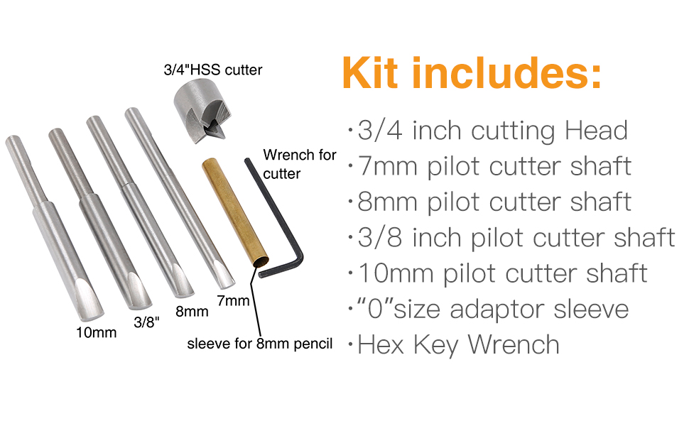 Pen Barrel Mill Trimmer Set, 7Pieces Professional Pen Turners Barrel