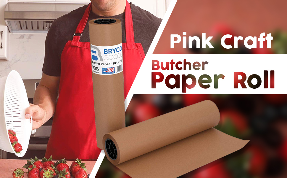 Pink Kraft Butcher PEACH Paper Roll 18Inch x 175Ft 2100 Inch FREE 1 DAY