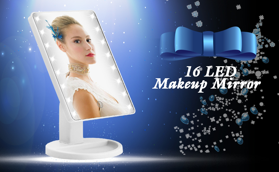 16 LED Makeup Mirror with USB Charging Touch Screen
