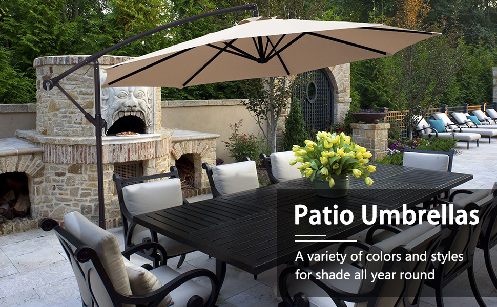 Amazon Com Kingyes 10ft Patio Offset Cantilever Umbrella Market
