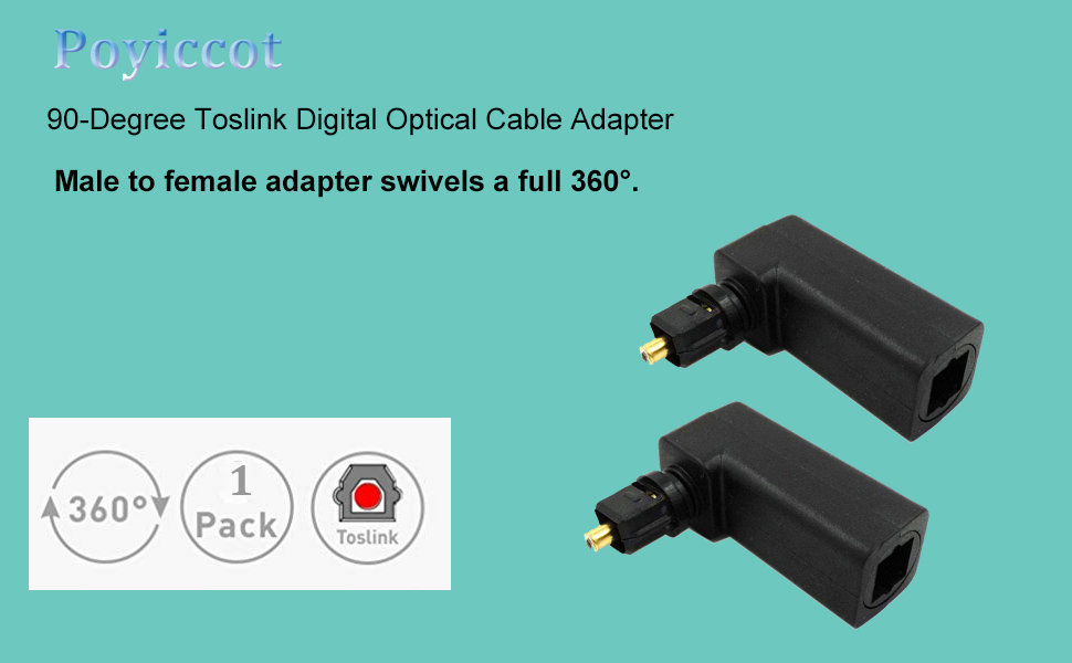 Poyiccot Toslink 90 Degree Digital Optical Audio Cable