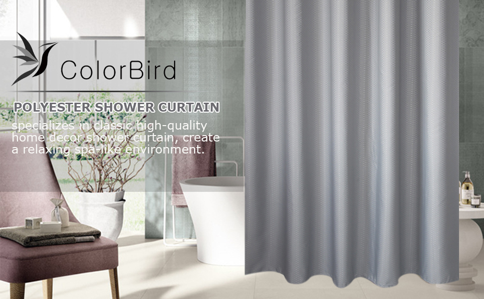 Amazon Com Colorbird Waffle Jacquard Shower Curtain Waterproof