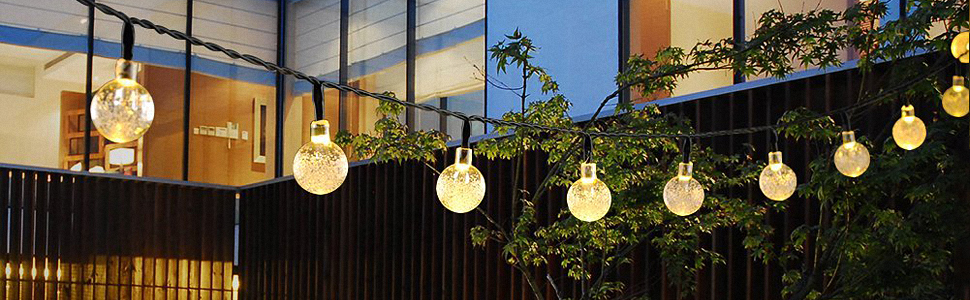 Amazon.com: Solar String Lights Outdoor Crystal Ball Waterproof Globe