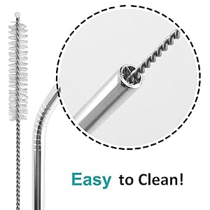 simply eco reusable metal stainless steel straws