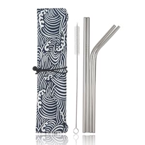 simply eco reusable metal stainless steel straws