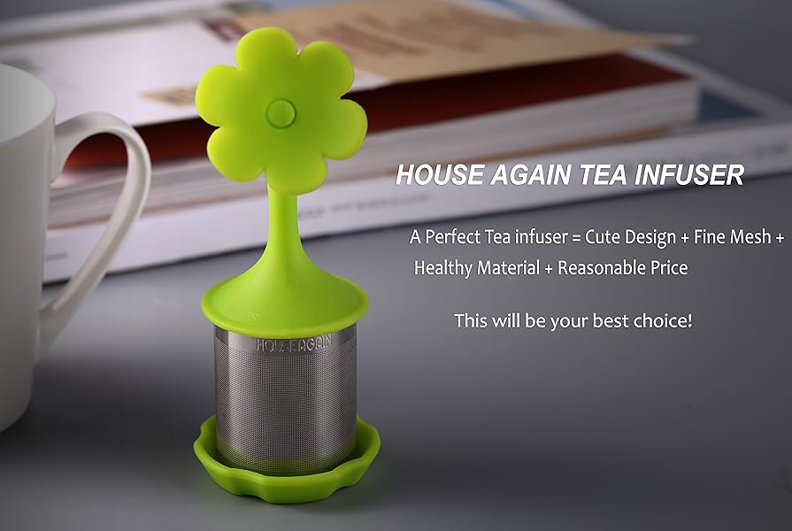 House Again Extra Fine Mesh Tea Infuser with Drip Tray