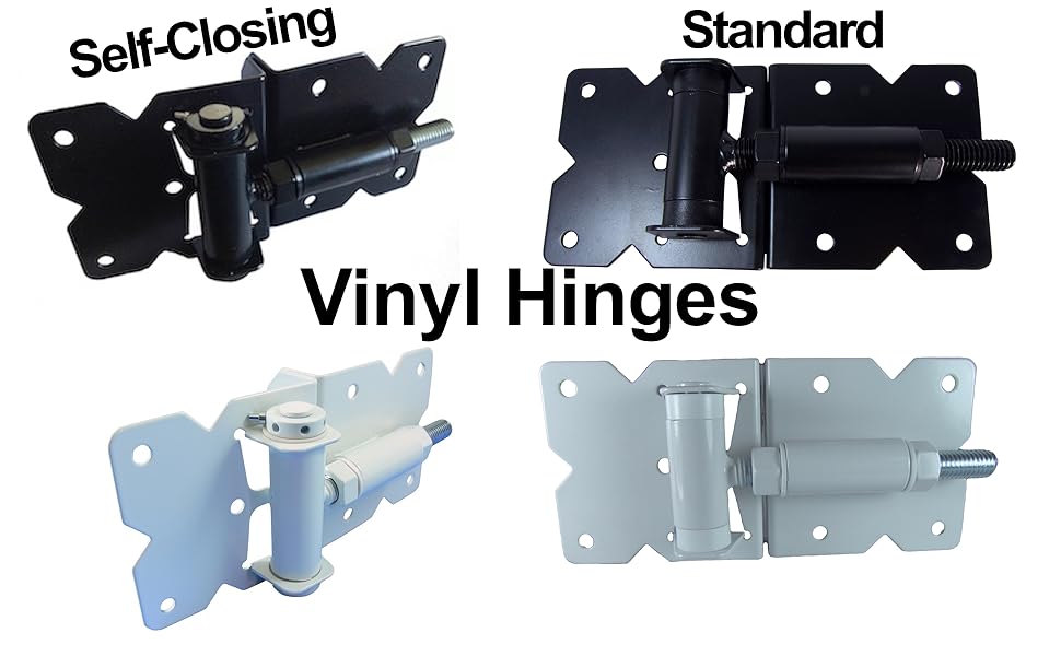 Vinyl Gate Hinge set Self Closing Adjustable Vinyl Fence Door Hinges