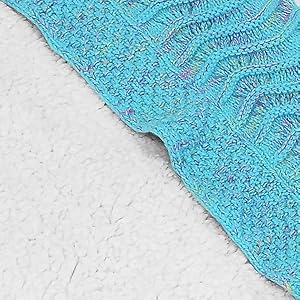 Mermaid Tail Sherpa Blanket, Super Soft Warm Comfy Sherpa-Lined Knit Mermaids with Non-Slip Neck Strap, for Girls Women… mermaid sherpa blanket