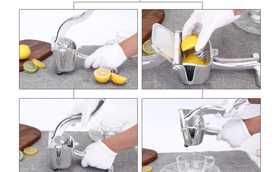 Heavy Duty Single Press Lemon Squeezer, Hand Squeezer, Aluminum Alloy Lemon Squeezer, Manual