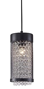 Black Mini Chandeliers Drum Gauze Crystal Modern Ceiling Light Fixture 3-Light for Bedroom Foyer light