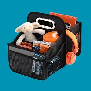 car seat organizer with kids toys and games