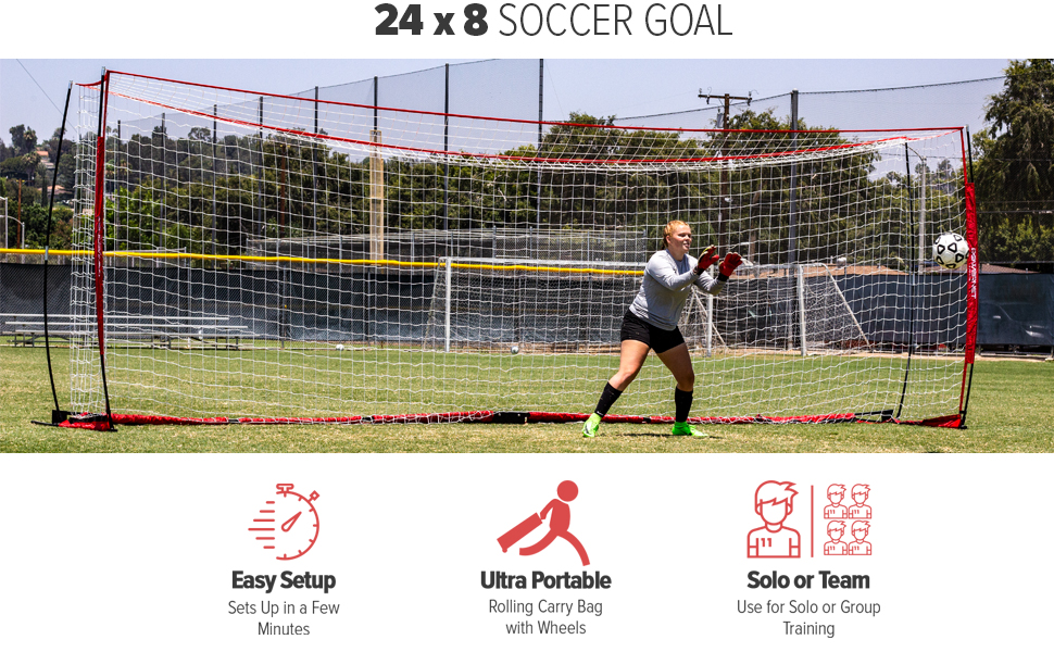 Amazon.com : PowerNet Soccer Goal 24 x 8 | Regulation Goal Size